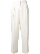 Elizabeth And James Straight Trousers, Women's, Size: 4, White, Polyester/polyurethane/spandex/elastane