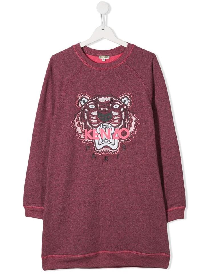Kenzo Kids Teen Tiger Logo Sweatshirt Dress - Purple
