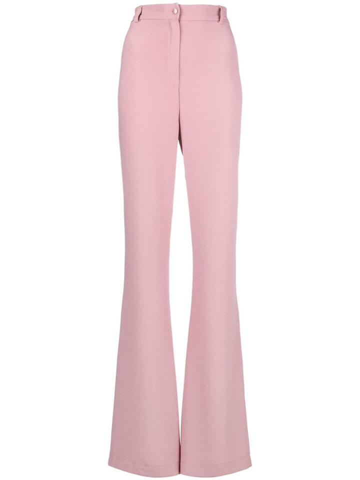 Hebe Studio Flared High-waist Trousers - Pink & Purple