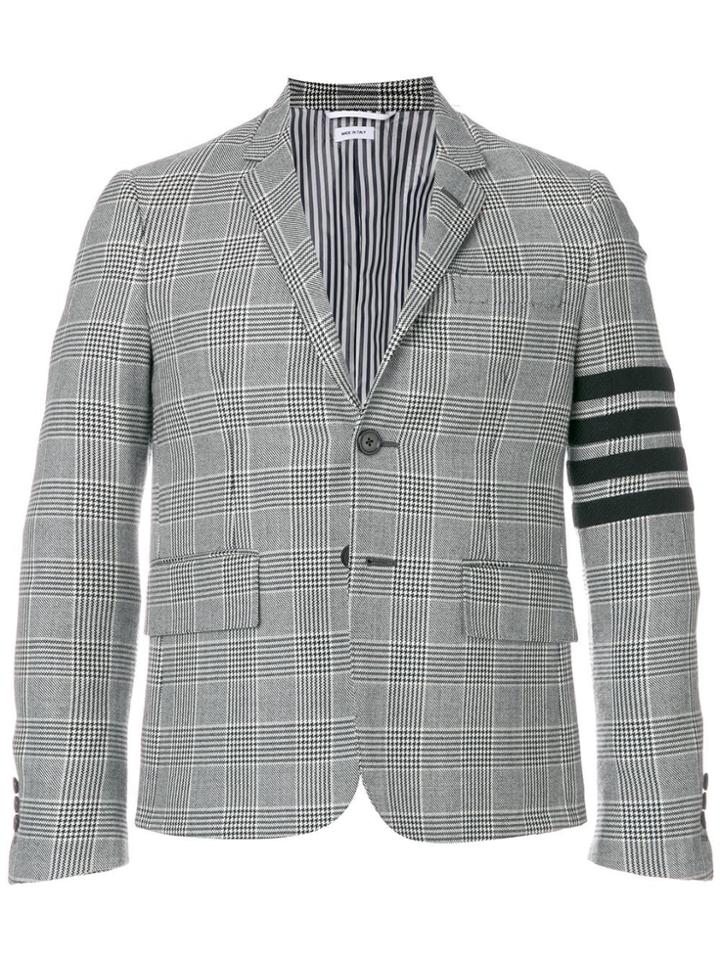 Thom Browne Prince Of Wales Check Heavy Wool Sport Coat - Grey