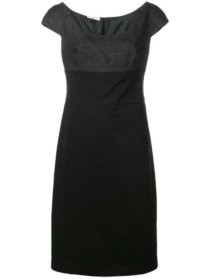 Prada Pre-owned Two Tone Fitted Dress - Black