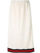 Gucci - Sylvie Web-trimmed Skirt - Women - Cotton/polyamide/viscose - 42, Women's, Nude/neutrals, Cotton/polyamide/viscose