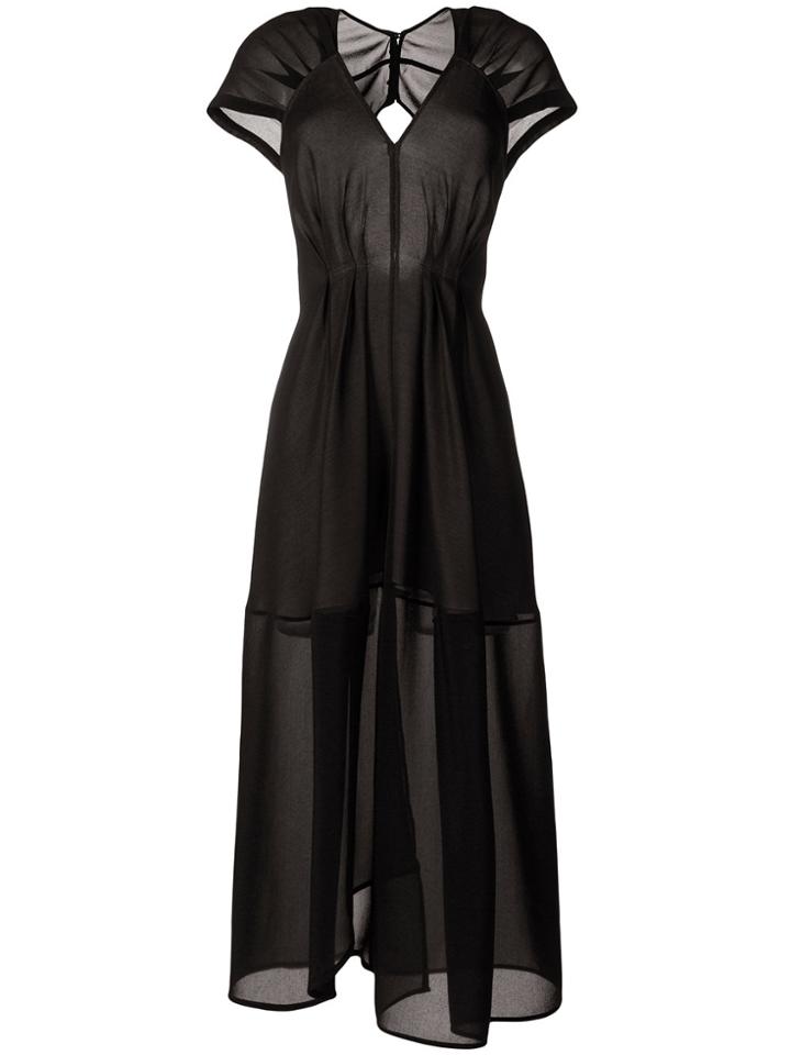 Victoria Beckham Long Sheer Dress - Black