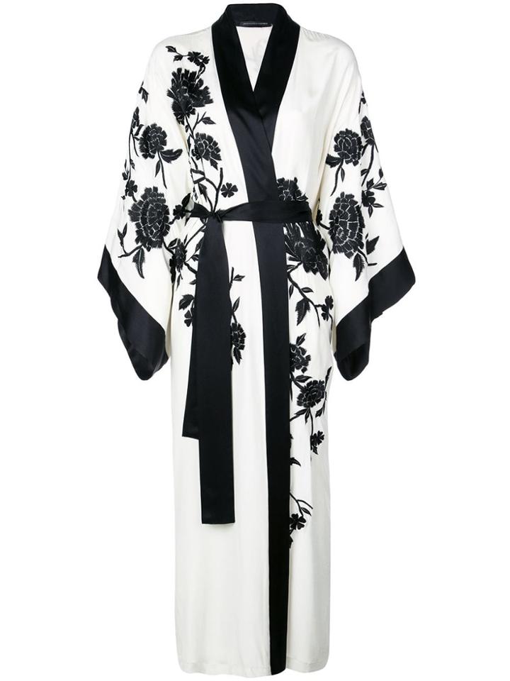 Josie Natori Couture Embroidered Robe Dress - White