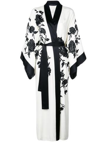 Josie Natori Couture Embroidered Robe Dress - White
