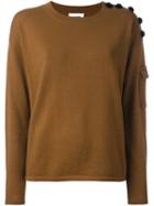 See By Chloé Buttoned Shoulder Jumper, Women's, Size: Xs, Nude/neutrals, Wool