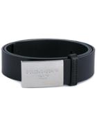 Dolce & Gabbana Logo Plaque Leather Belt - Black