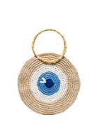 My Beachy Side Brown Large Eye Woven Tote Bag - Multicoloured