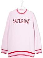 Alberta Ferretti Kids Teen Sequinned Saturday Sweatshirt - Pink