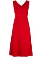 Narciso Rodriguez Knitted V-neck Dress - Red