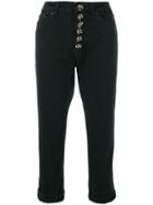 Dondup Embellished High Waisted Trousers - Black