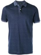 Zanone Floral Polo Shirt, Men's, Size: Small, Blue, Cotton