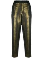 Lanvin Pre-owned Metallic Straight-leg Trousers - Gold