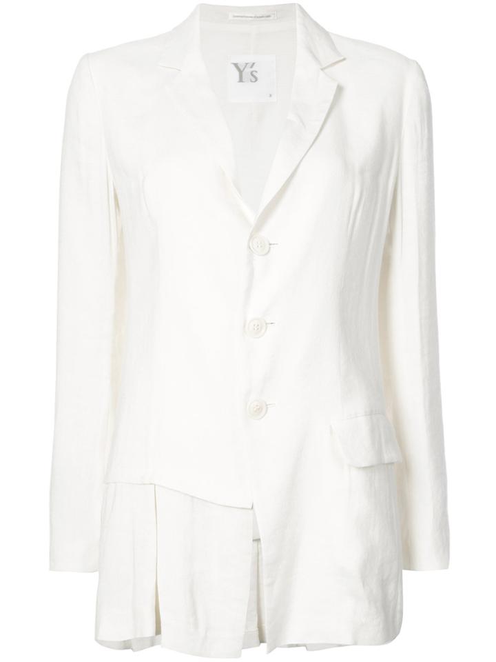 Y's Asymmetric Blazer - White