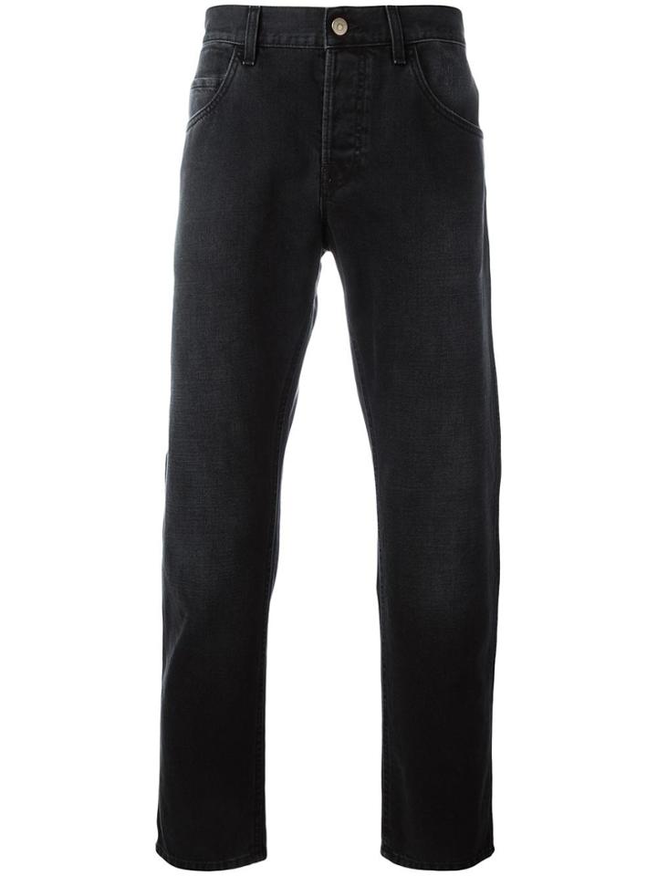Gucci Tapered Jeans With Panther - Black