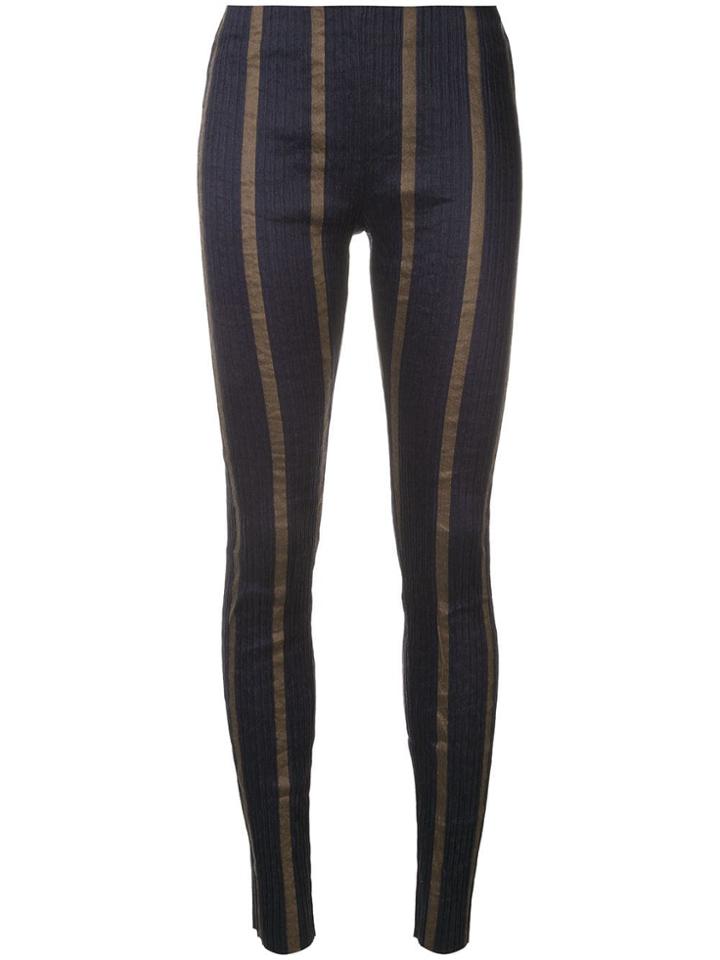 Uma Wang Micro-pleated Leggings - Blue