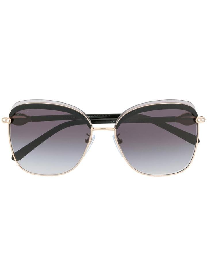 Bulgari Serpenti Crystal Ruby Sunglasses - Black