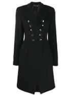 Philipp Plein Double Breasted Coat - Black