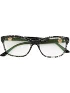 Bulgari Rectangular Frame Glasses, Black, Acetate