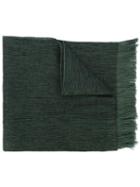 Issey Miyake Men - Fringed Scarf - Men - Silk/cotton/cupro - One Size, Green, Silk/cotton/cupro