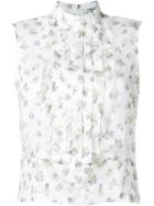 Cacharel Floral Print Pleated Panel Tank Top