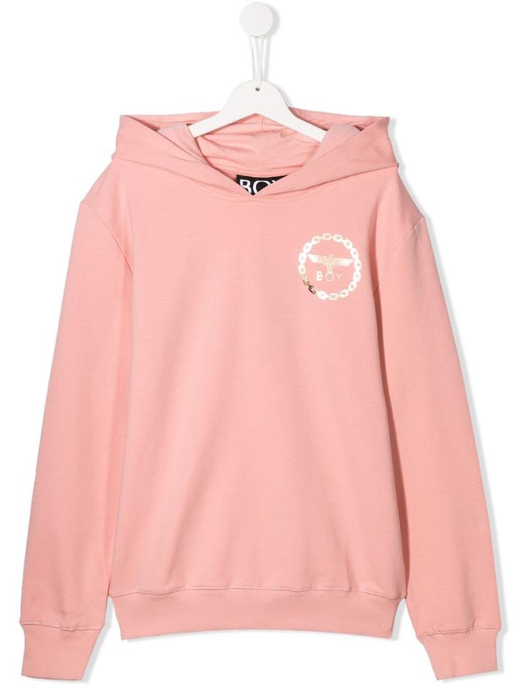 Boy London Kids Teen Eagle Print Hoodie - Pink
