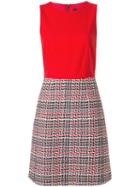 Paule Ka Contrast Fitted Dress - Red