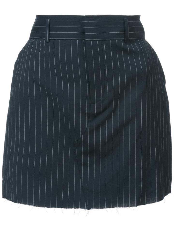 Rta Pinstriped Skirt - Black