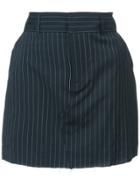 Rta Pinstriped Skirt - Black