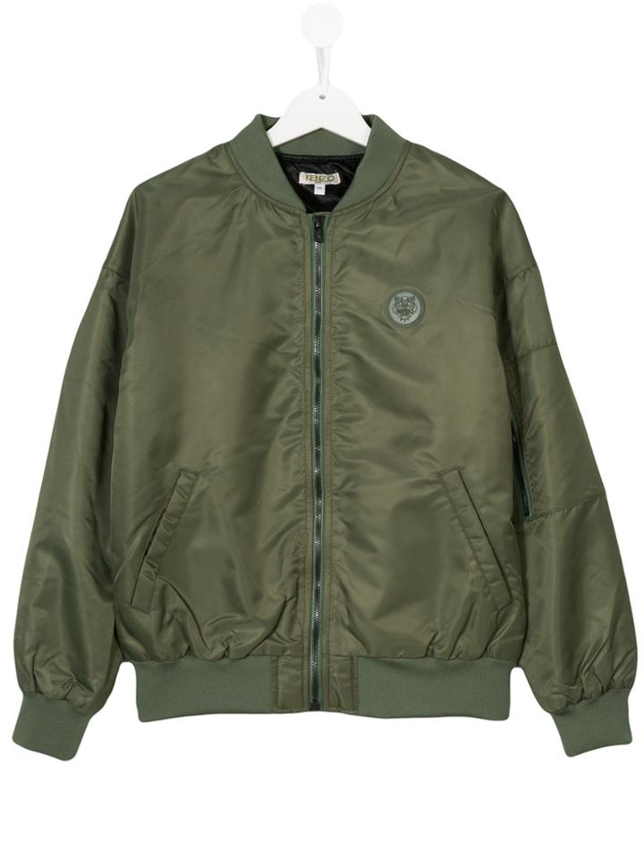 Kenzo Kids Logo Plaque Bomber Jacket - Green