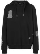 Just Cavalli Studded Patch Detail Hoodie - Black