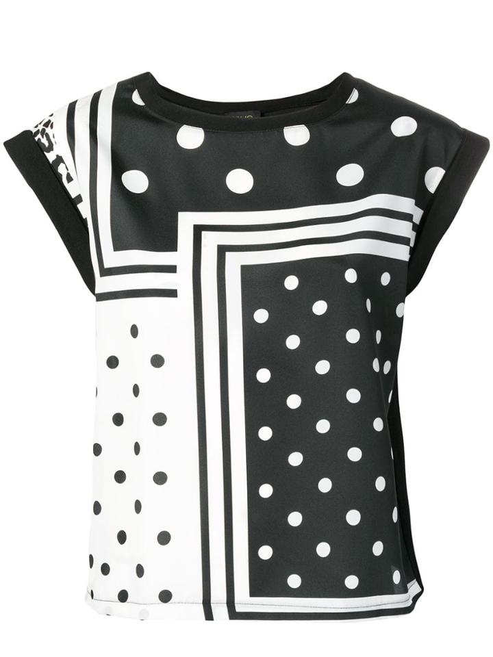 Liu Jo Polka Dot Print Blouse - Black