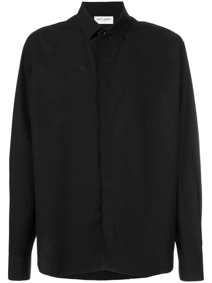 Saint Laurent - Replié Collar Shirt - Men - Cotton - 42, Black, Cotton