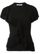 Givenchy - Pleated Ruffle Top - Women - Polyamide/spandex/elastane/viscose - Xs, Black, Polyamide/spandex/elastane/viscose