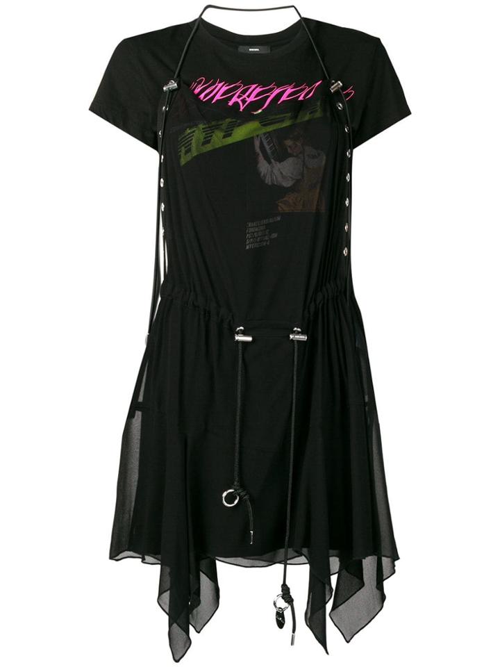 Diesel Layered T-shirt Dress - Black