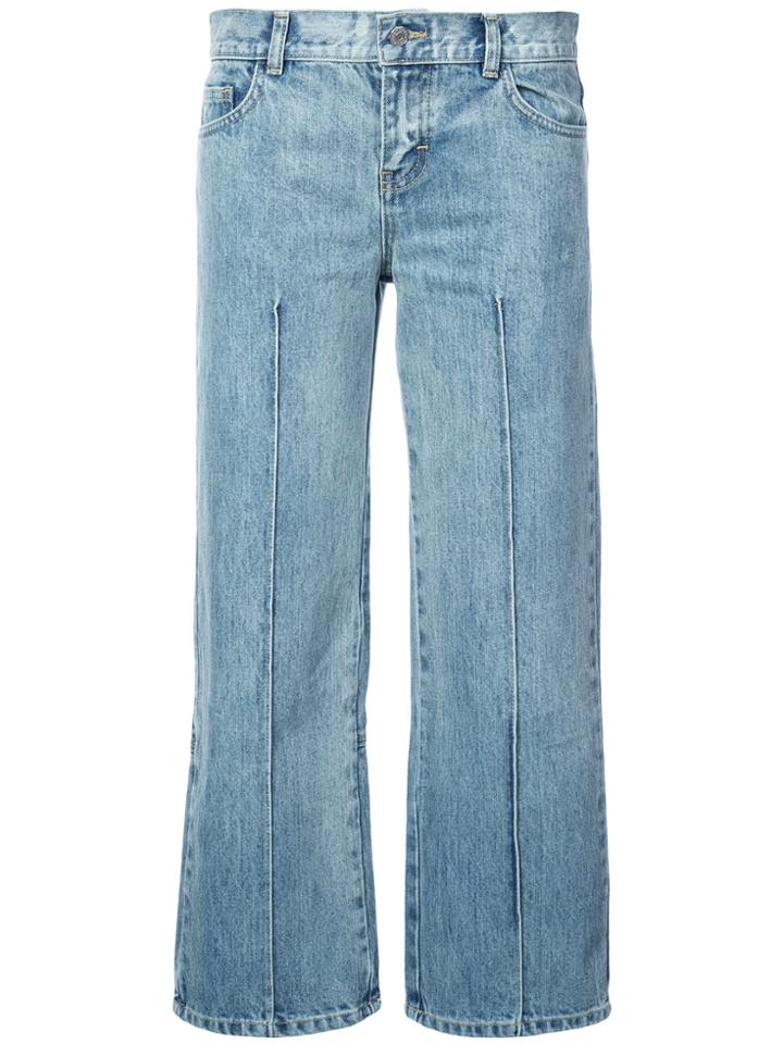 Sandy Liang Cropped Straight Jeans - Blue