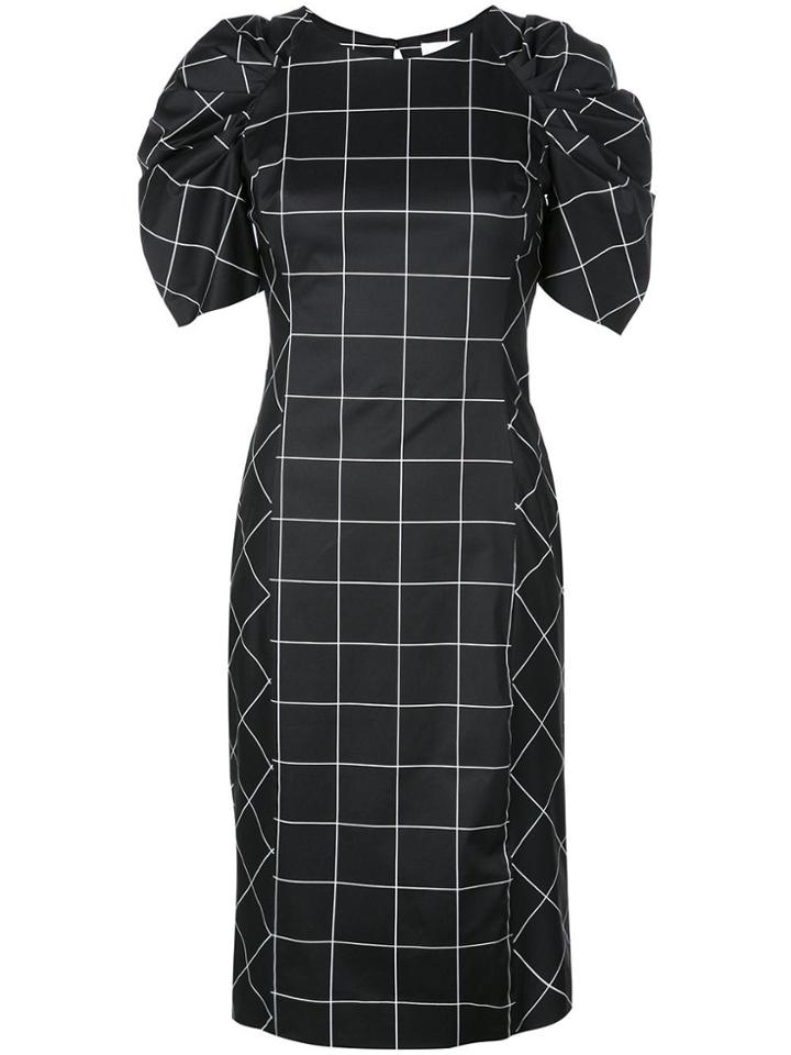 Milly Check Print Dress - Black
