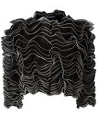 Alexander Mcqueen Frill Cardigan, Women's, Size: 40, Black, Viscose/polyester/polyamide/silk