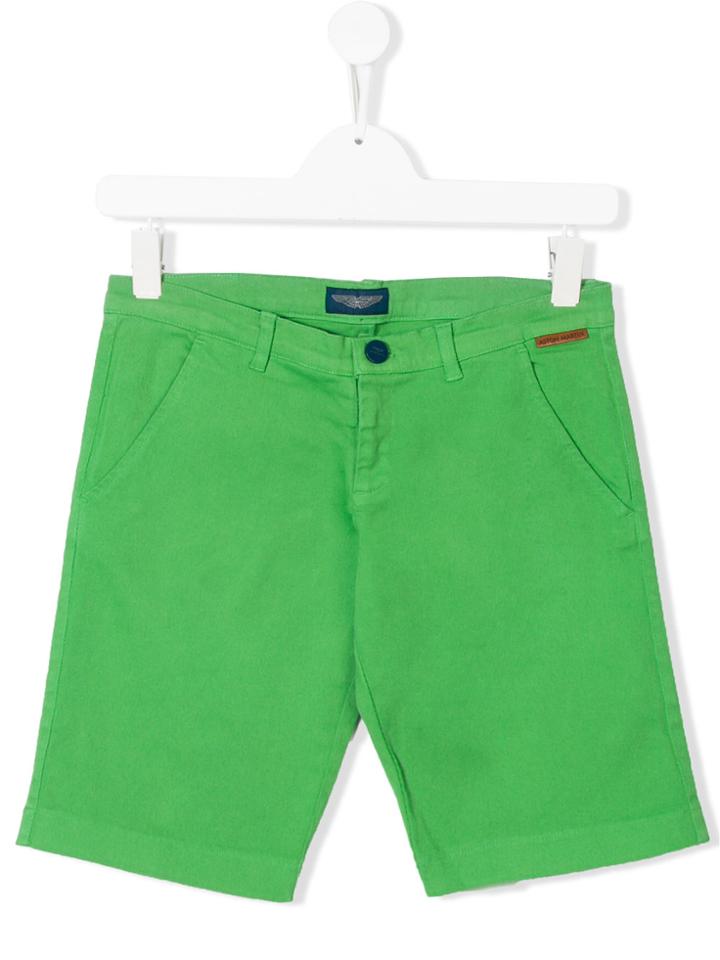 Aston Martin Kids Teen Logo Tab Knee Length Shorts - Green
