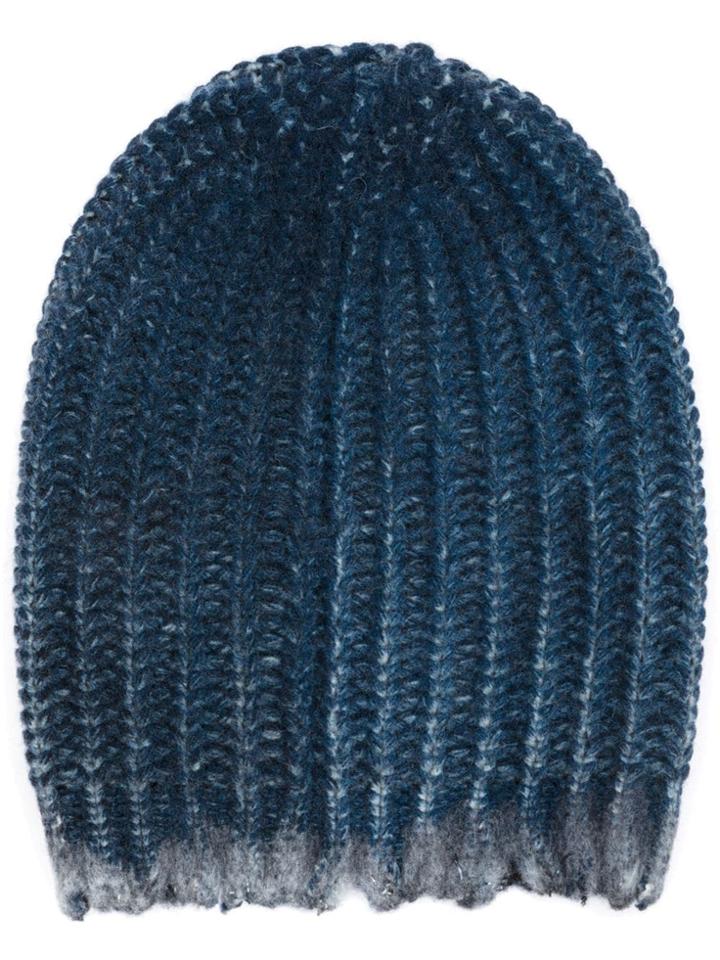 Avant Toi Cable Knit Beanie - Blue