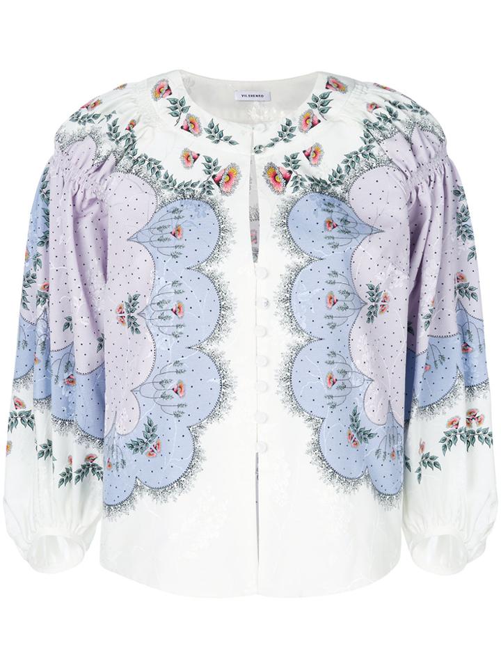 Vilshenko Embroidered Button Blouse - White