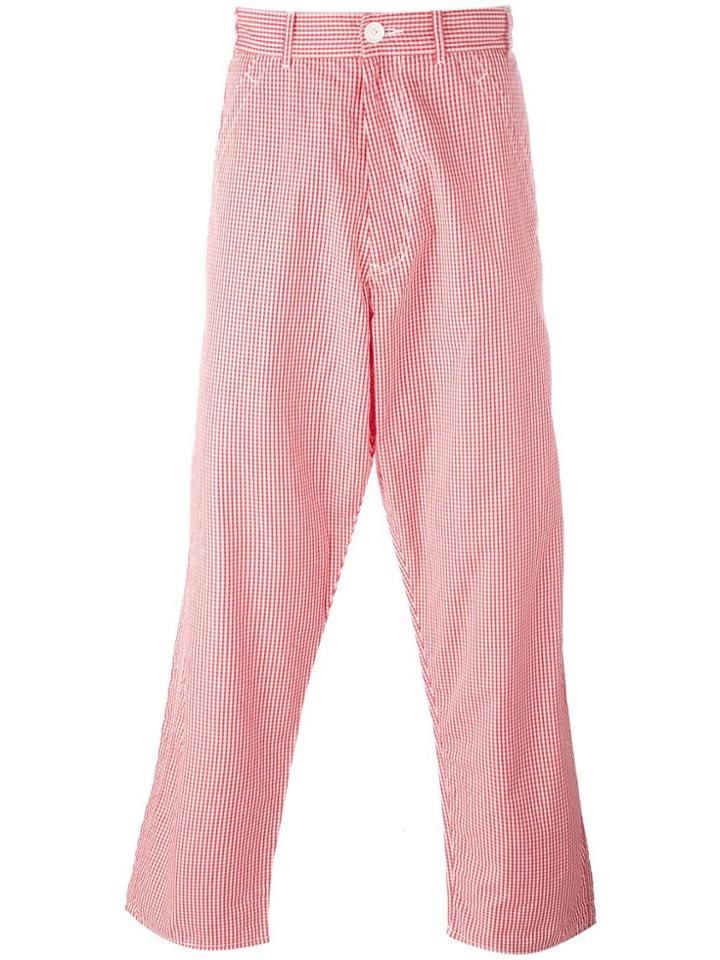 Comme Des Garçons Vintage Gingham Check Trousers - Red