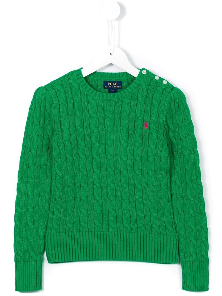 Ralph Lauren Kids Cable Knit Jumper, Girl's, Size: 6 Yrs, Green