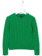 Ralph Lauren Kids Cable Knit Jumper, Girl's, Size: 6 Yrs, Green