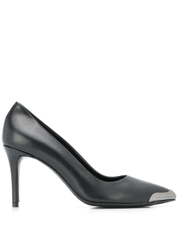 Albano Metallic Cap Pumps - Black