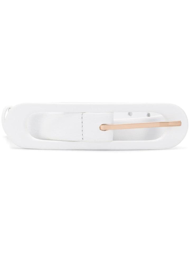 Oscar De La Renta Small Oval Belt - White