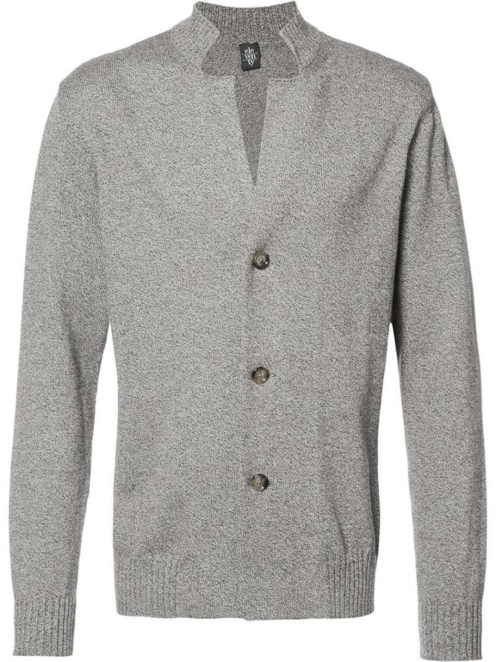 Eleventy V-neck Buttoned Cardigan, Men's, Size: Large, Brown, Cotton