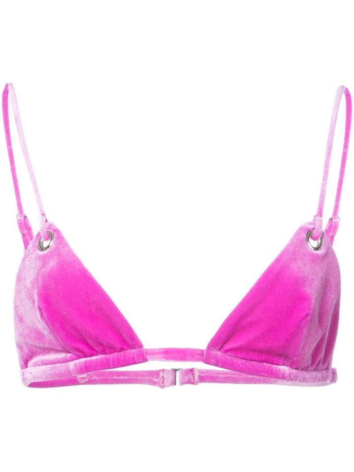 Fleur Du Mal Grommet Triangle Bikini Top - Pink