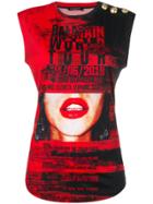Balmain 'world Tour' Printed Vest Top - Red