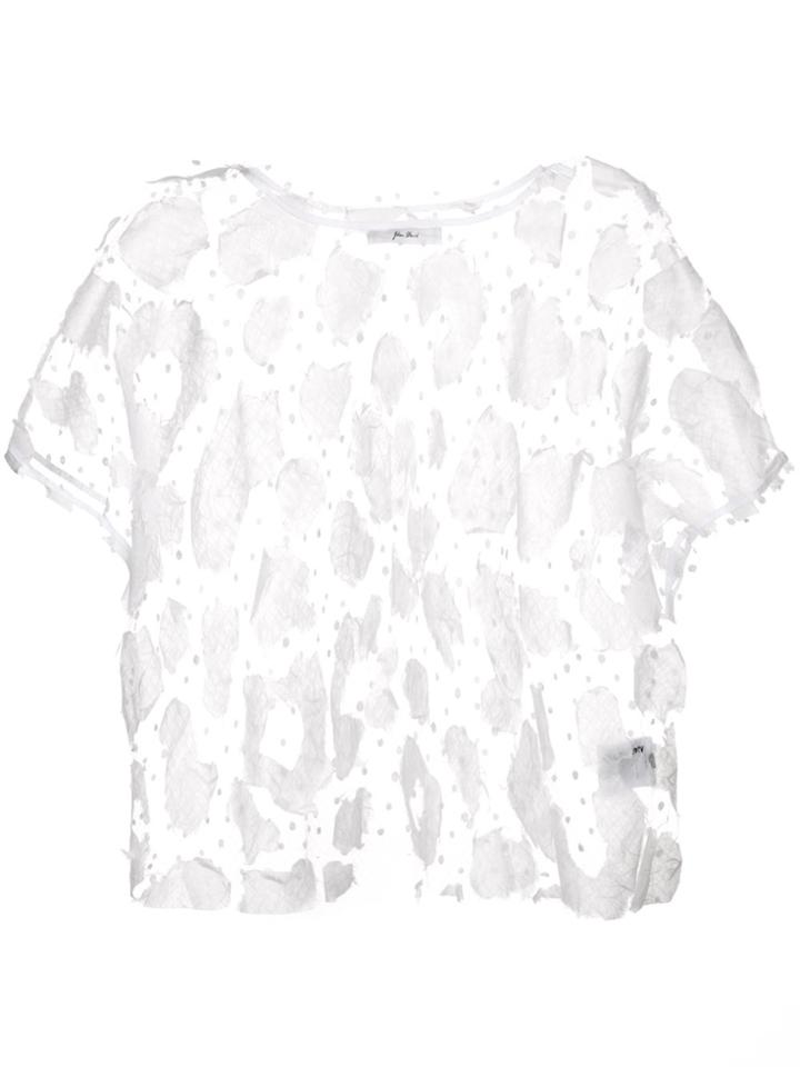 Julien David Transparent Woven Top - White